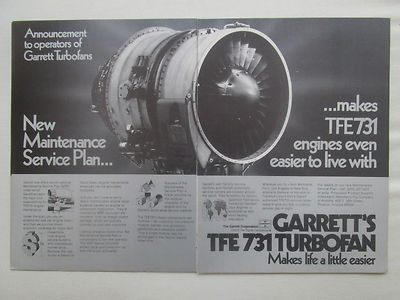 6/1971 PUB GARRETT AIRESEARCH TFE 731 TURBOFAN ENGINE ORIGINAL AD 