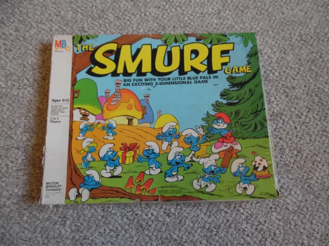 1981 Vintage Milton Bradley The Smurf 3 Dimensional Board Game