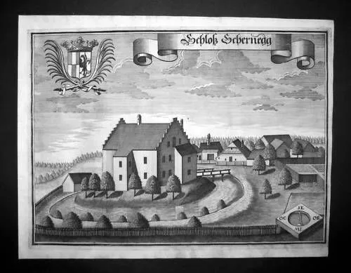 1723 - Schloss Schernegg Eggenfelden Kupferstich Wening