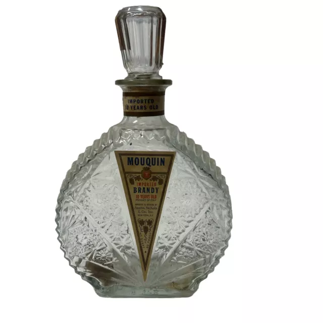 Vintage Mouquin imported brandy Bottle product of Italy Austin Nichols Co Cork