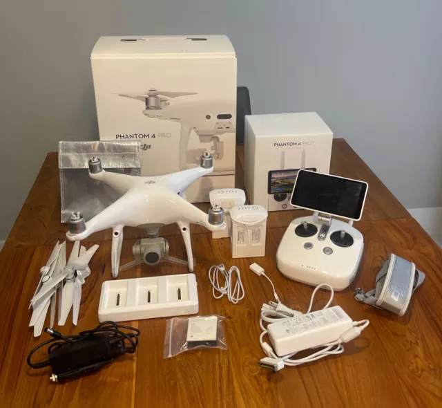 DJI Phantom 4 Pro Quadcopter Drone White + 5.5" HD RC Remote Controller Display