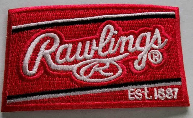 Rawllngs Sports logo baseball embroidered iron on patch 1 3/4 x 3"