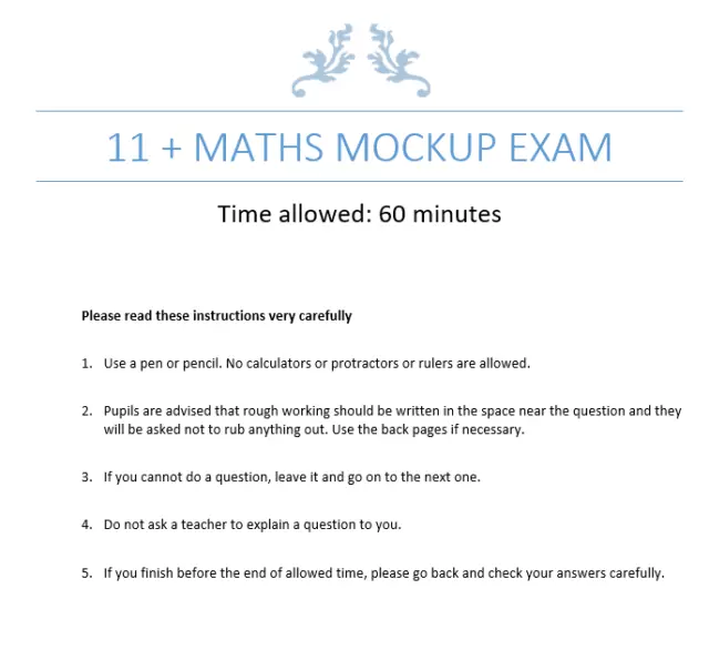 11+ ELEVEN PLUS Maths Exam Papers Ideal For Preparing Independent/Grammar School