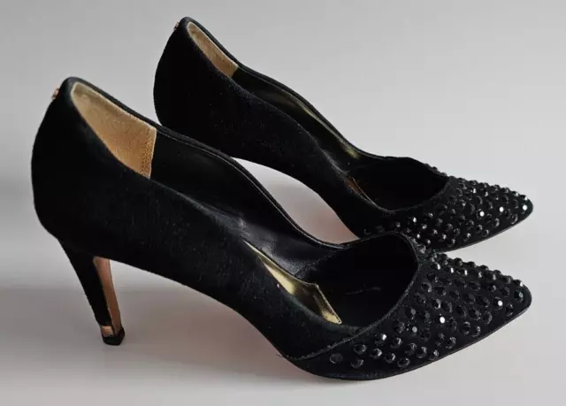 TED BAKER LONDON Women's Studded Black Suede Heels Pumps 37.5 US Size 7 ...