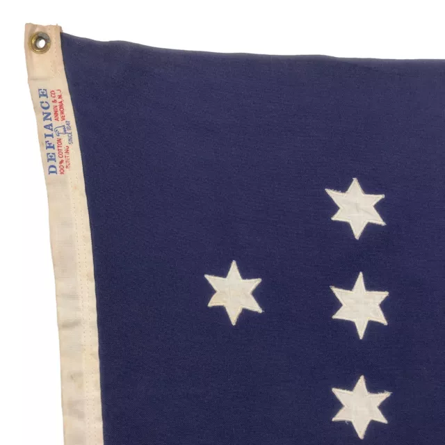 Vintage Sewn Cotton Hulbert Flag 13 Stars Old Cloth American Revolutionary War 2