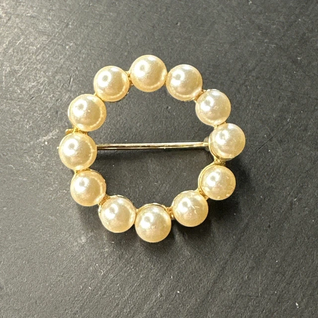 Broche Ancienne Plaqué Or 18k (750) - Art Déco / Nouveau - Perle Créateur