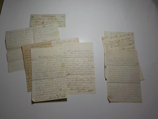 5 Antique Letters 1800s Documents Papers David Robb Collection History VTG Lot N
