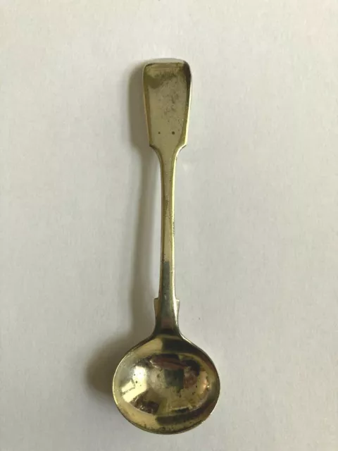Antique Silver Plated Fiddle Back Salt Spoon By William Page "WP"