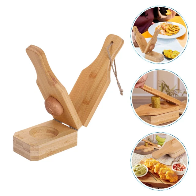 Pratica pressa per banane in legno, tostones, pressa per banane da cucina, Tostones Maker,
