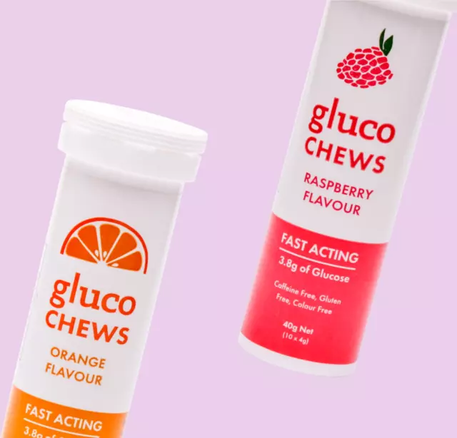 60 pack (6 x 10 chews) Fast Acting Glucose Chews | Orange & Raspberry | Fat Free