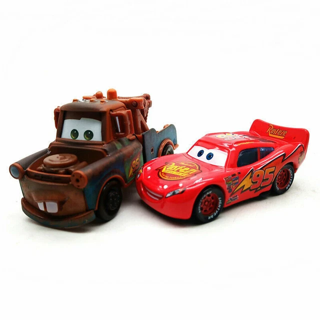 DISNEY PIXAR CARS Lot Lightning Mcqueen & Mater 155 Diecast Model Toy