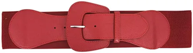 Retro Vintage Chunky Buckle Elastic Wide Stretch Waist Belt