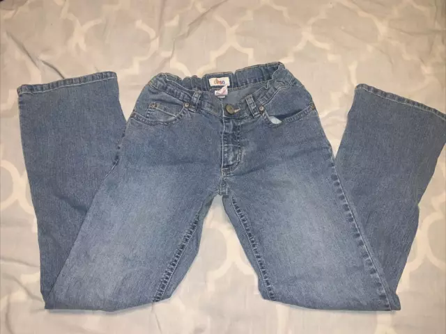 Circo girls size 10 slim DENIM JEANS adjustable waist embroidered back pockets 3