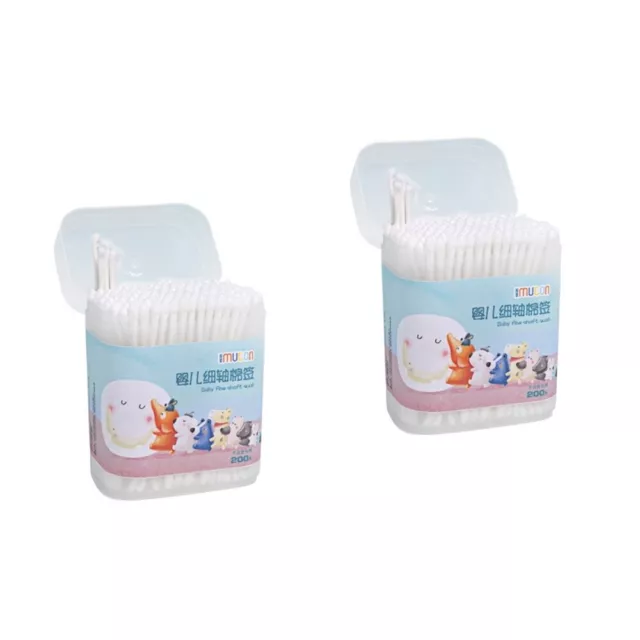 800 PIEZAS/2 aplicadores con punta de algodón para bebés cogollos hisopos para niños
