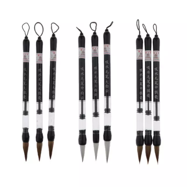 3 Refillable Water Brush Ink Pen For Sumi Brush Painting Calligraphy Drawing