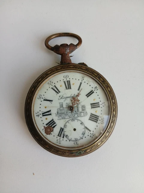 Porte-Montre à Gousset Ancien En Bois Sculpté - Décor Fronton Et Colonnes - Collection