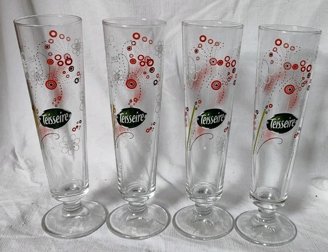 Lot De 6 Anciens Verres à Jus Teisseire – Verrerie Française Rétro Et Authentique