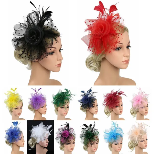 Fascinator Hat Alice Headband Tea Party Ladies Day Headband Feathers Hair Clip