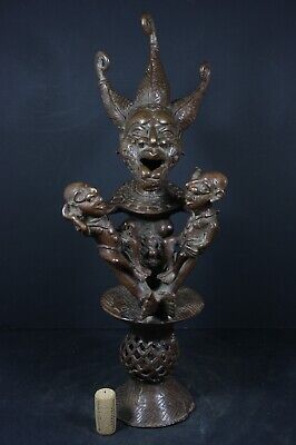 African 17.7" Maternity, Fertility Statue - TIKAR, Cameroon TRIBAL ART CRAFTS