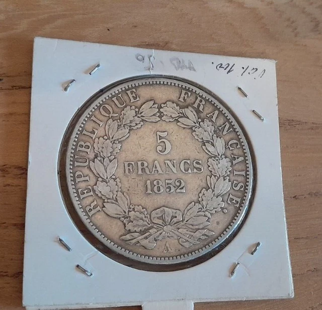 Pièce De 1 Franc Argent 1852 A - Louis-Napoléon Bonaparte - 2ème République - Collection