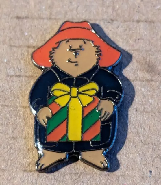 Paddington Bear With Present Enamel Pin Badge