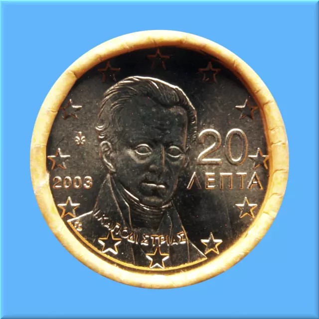 20   Euro - Cent - Rolle - Münzrolle - Griechenland 2003