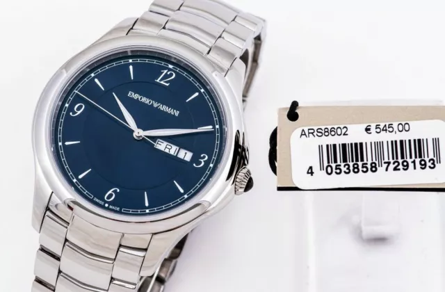 MONTRE Homme EMPORIO ARMANI SWISS MADE Bracelet et Cadran en Argent 545,00€ Neuf