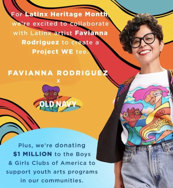 Old Navy Latinx Heritage Month 2021 Graphic T-Shirt Size L (10-12), culture tee