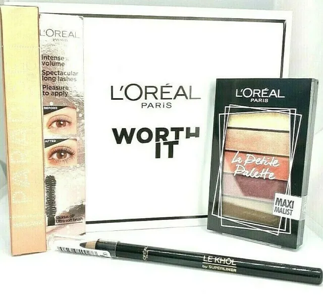 Loreal Paris - Worth It Mascara + Eyeliner + Mini eyeshadow paletteKit