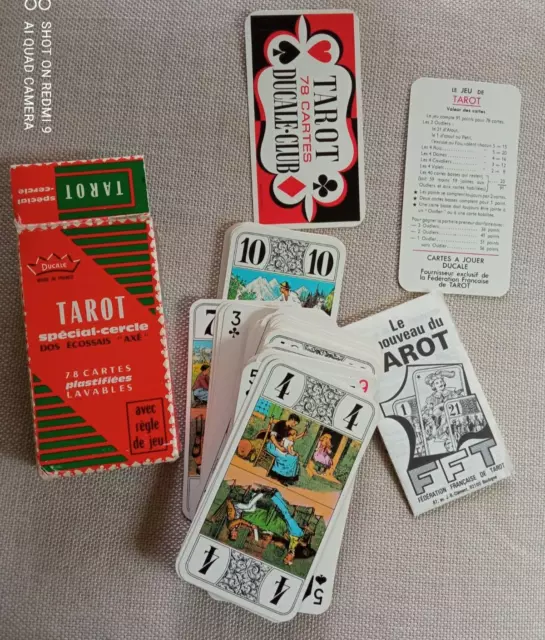 SECRETDRESSING - Jeu de Tarot 78 Cartes à Jouer - Dos de Cartes à l'  Ancienne Ecossais Esprit bistrot