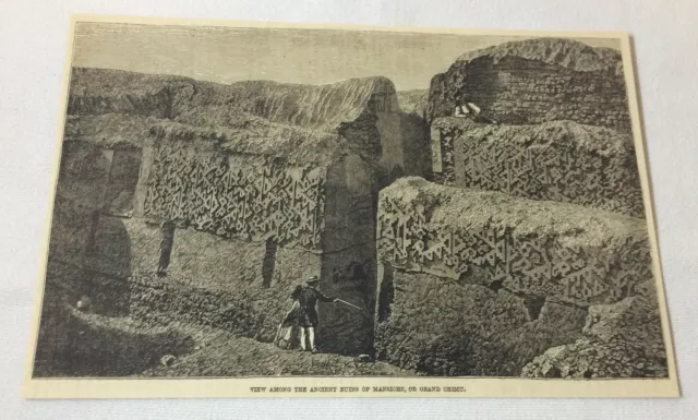 1883 MAGAZINE ENGRAVING ~ ANCIENT RUINS OF MANSICHE, Peru $5.24 - PicClick