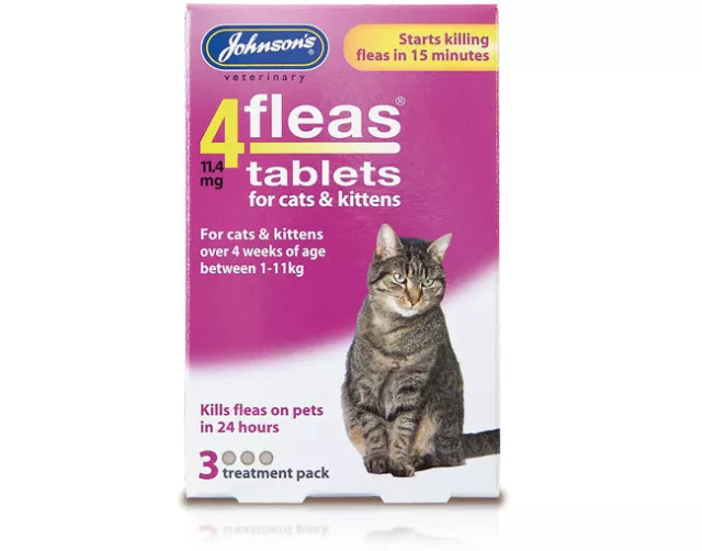 Johnsons 4Fleas Cat And Kitten Flea Repel 3 Tablet Treatment Pack  40901 L