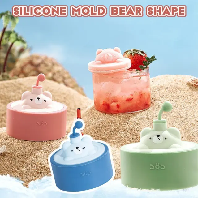 Molde de silicona en forma de oso fabricante de cubitos de hielo molde de pastel de chocolate molde masa de caramelo
