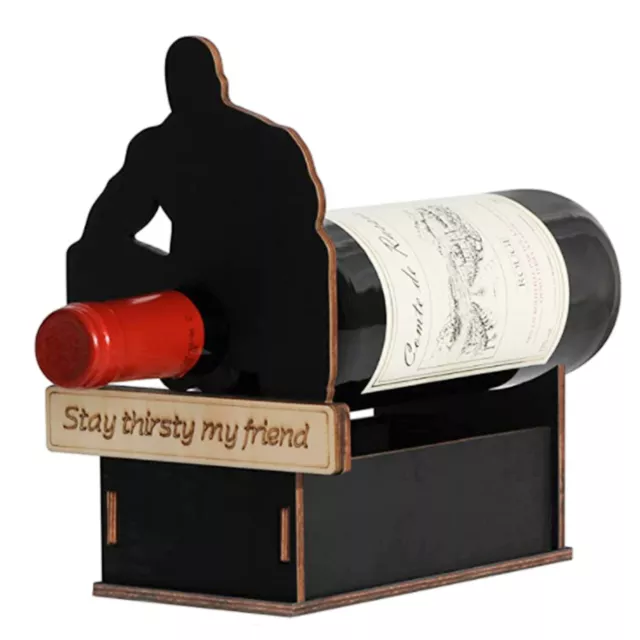 Wood Wine Bottle Holder Stand Wooden Wine Rack Barry Silhouette Novelty Decor