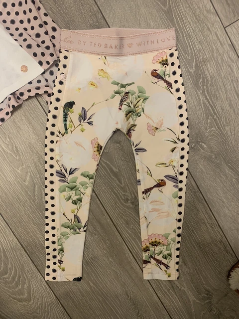 Nuovi leggings top per ragazze TED BAKER set 2 pezzi uccellini floreali età 3-4 5