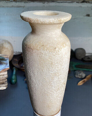 Ancient Egypt or Holy land Alabaster Vase Tall 4 3/8 inch