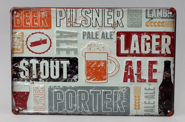 9977591-x Retrò Vintage Targa Rilievo Birra Camp Stout Porter Ale 30x20cm
