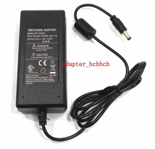 New Original SOY 12V 5A Adapter for FLIR Digimerge DNR208P1 DNR216P2 PoE HD NVR@