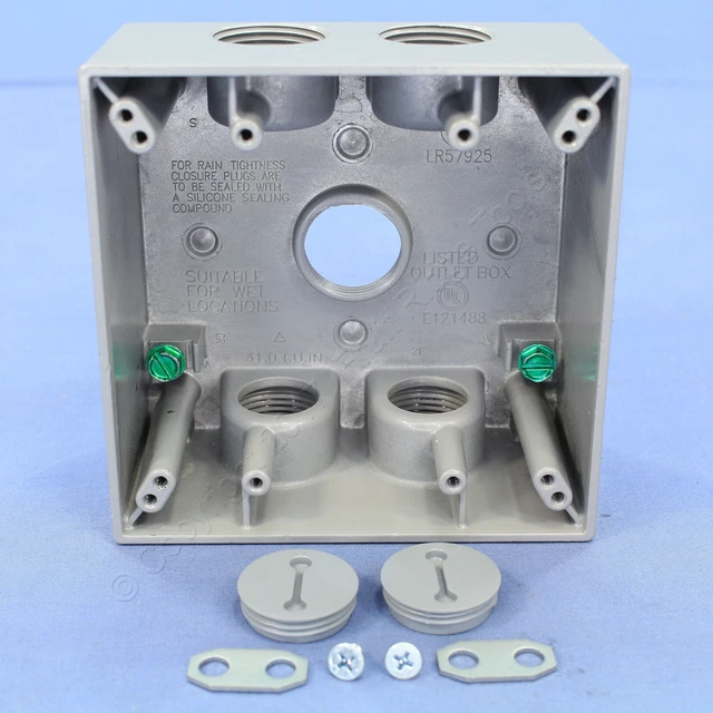 Nuevo P&S gris fundido a presión aluminio resistente a la intemperie caja de salida de 2 marchas 5 orificios 3/4" WPB352