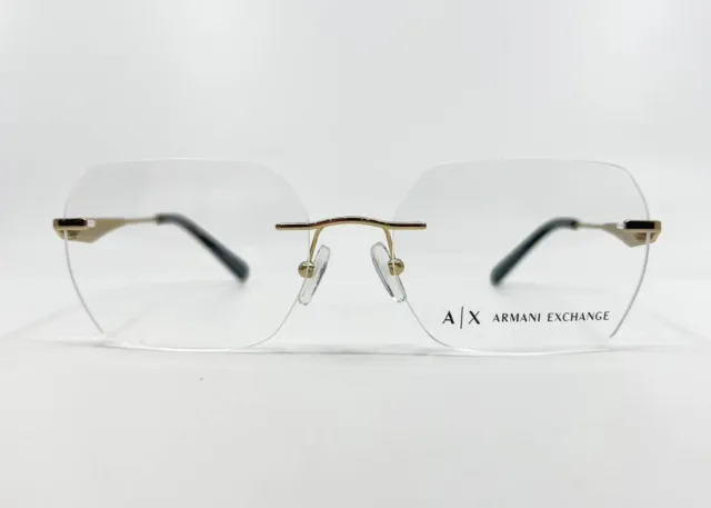 Armani Exchange Eyeglasses AX1047 6110 Black Rimless Frames 55-17-140 6700