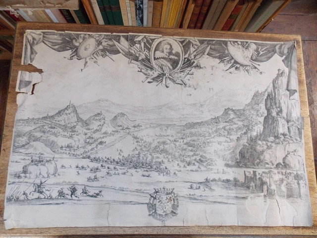 LOT DE TROIS CARTES, GRAVURES ANCIENNES DU 16ème au 18éme SIECLE(BATAILLE, etc.)