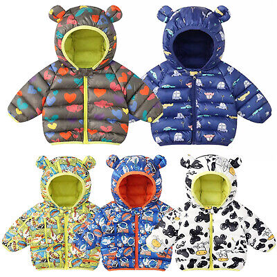Tollder Kids Baby Boys Girls Winter Padded Coats Hood Puffer Down Jacket Outwear
