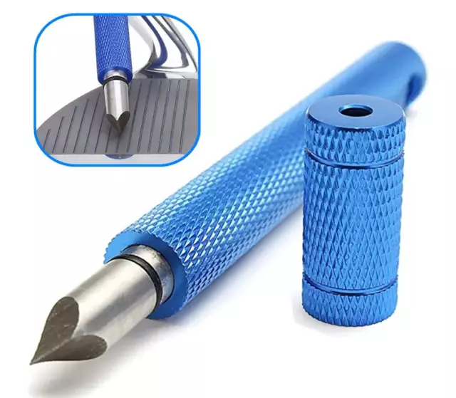 Golf Club Groove Sharpener Tool Single Blade Iron Wedge Face - BLUE