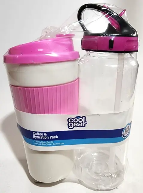 COOL GEAR 473ml ECO TO GO COFFEE TRAVEL MUG & 710ml DRINK BOTTLE