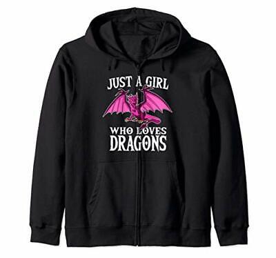 6884361-Just A Girl Who Loves Dragons Divertente Costume Da Drago Felpa con Capp