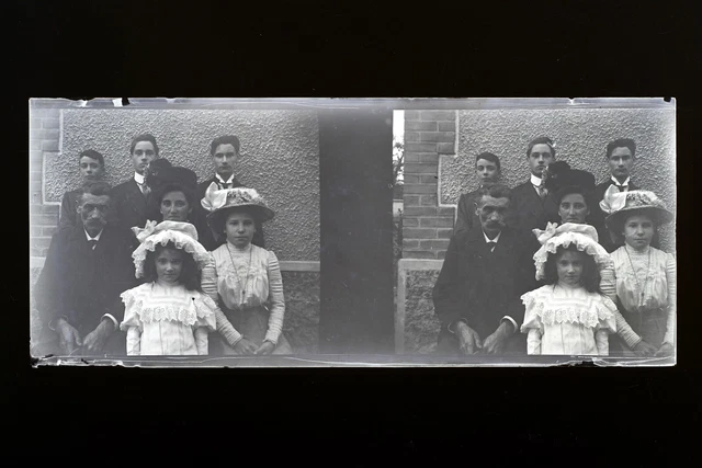 France Famille Photo NEGATIF PL51L27n7 Plaque de verre Vintage 1909