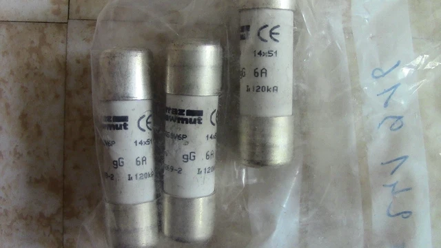 3 CARTOUCHES FUSIBLE 14,3x51  6A gG  400V  FERRAZ