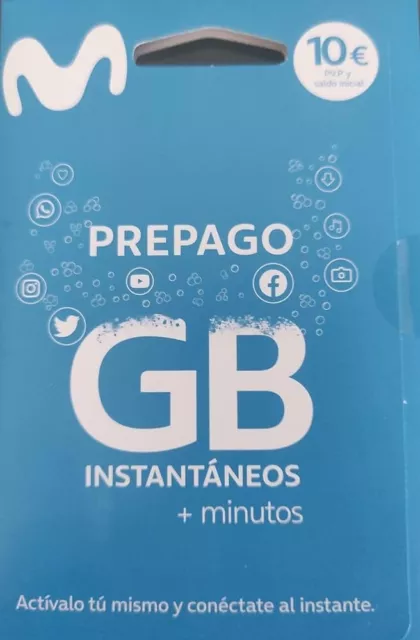 Tarjeta SIM Prepago Movistar 10€ De Saldo / Envío Rápido en 24H