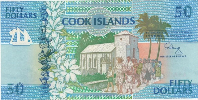 A Saisir      Billet 50  Dollars   Iles   Cook     1992      Neuf    !!!!   Unc.
