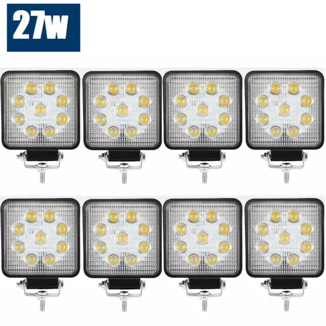 8x 27W LED WORK LIGHT BAR OFFROAD DRIVING FLOOD LIGHT AUTO UTE ATV 12V 24V LAMP